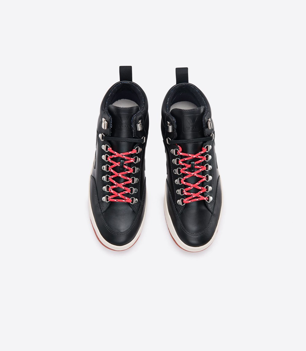 Veja Trainers Mens Black - Roraima Bastille Leather - WPZL-29345